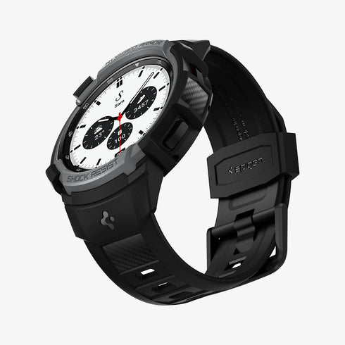 ACS06488 - Galaxy Watch 6 Classic (47mm) Case Rugged Armor Pro in black showing the front